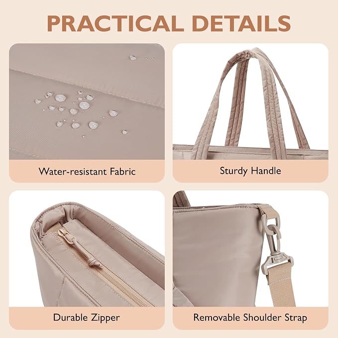 mommore Diaper Bag Tote with Stroller Organizer Puffer Bag Large Capacity Baby Bag with Changing Pad for Travel, Hospital - Image 6