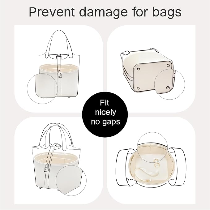 Fits for Picotin 18 Bag Insert, Premium Silk Purse Organizer Insert, Smooth Touch & Lightweight， Luxury Handbag Organizer with Gift Box Fits For Hermes(PC18,Craie) - Image 4