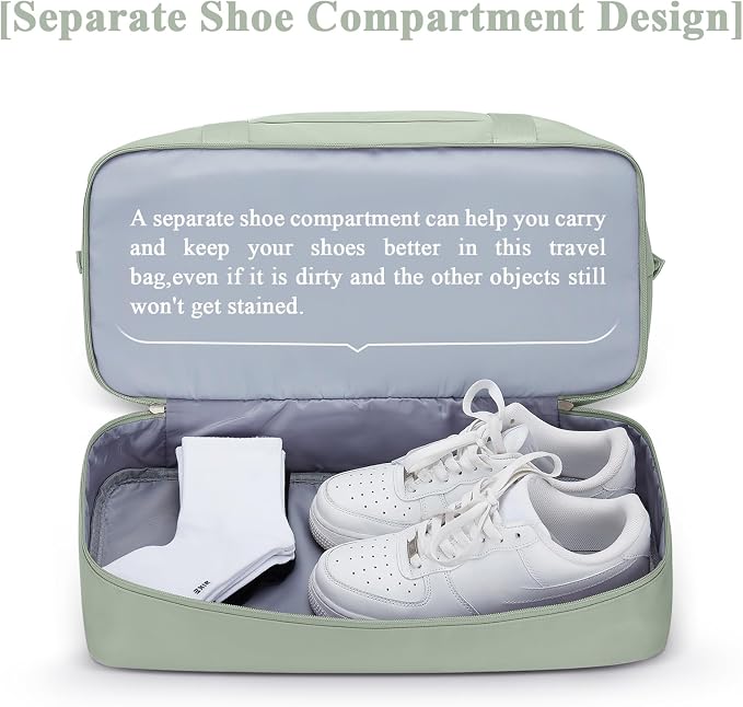 Travel Duffel Bag with Shoes Compartment,Weekender Bags for Women Travel | Overnight Carry-On Bag with Toiletry Bag, For Spirit Airlines 18x14x8 Personal Item Bag - Image 6