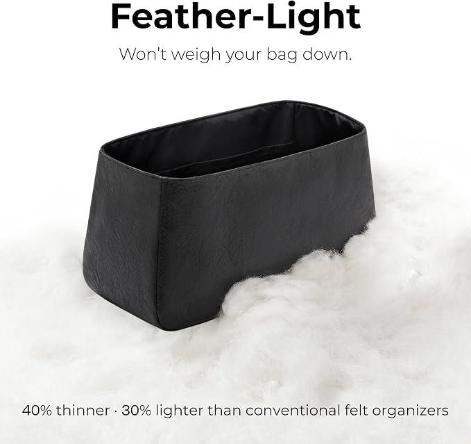Purse Organizer Compatible with YSL Le 5 à 7 Supple Large | Handcrafted DuPont™ Tyvek®,Lightweight Hobo Organizer Insert, 1:1 Custom Fit,Matte Black,Ideal for Work and Everyday Use - Image 5