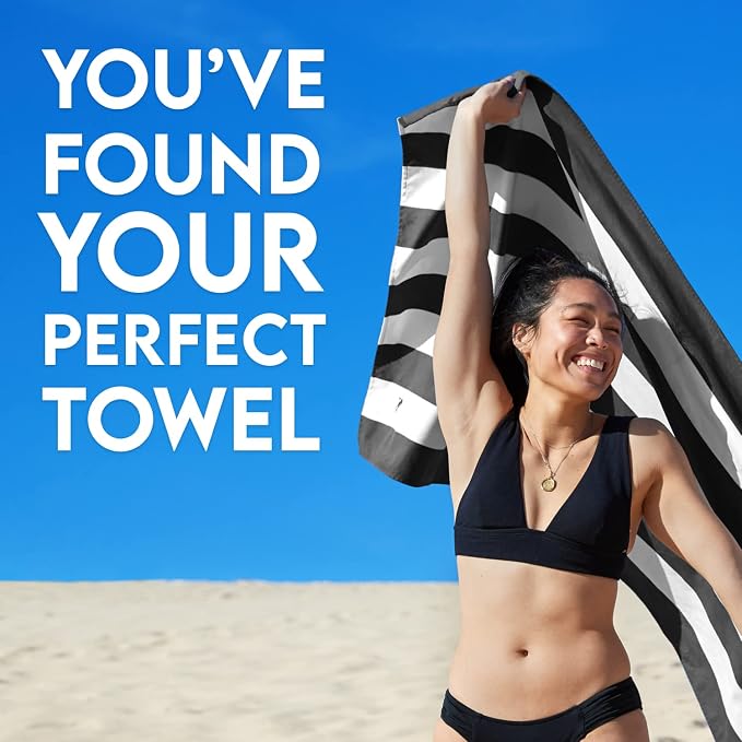 Dock & Bay Beach Towel - Quick Dry, Sand Free - Compact, Lightweight - 100% Recycled - Includes Bag - Cabana - Kamari Charcoal - Large (160x90cm, 63x35) - Image 3