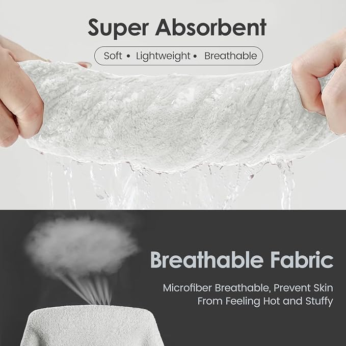 JML Microfiber Bath Towels Set of 2, 30 in x 60 in, Oversized, Ultra Soft, Super Absorbent, Fast Drying, No Fading Large Bathroom Towel Set for Sport, Travel, Fitness, SPA,Yoga (Coral Fleece - White) - Image 5