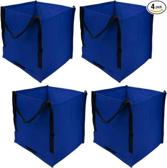 DURASACK Heavy Duty Storage Tote Bag 22-Gallon, Blue, Pack of 4 | Rugged Woven Polypropylene Moving Bag, Reusable Self-Standing Design, Holds up to 500 Pounds by DURASACK