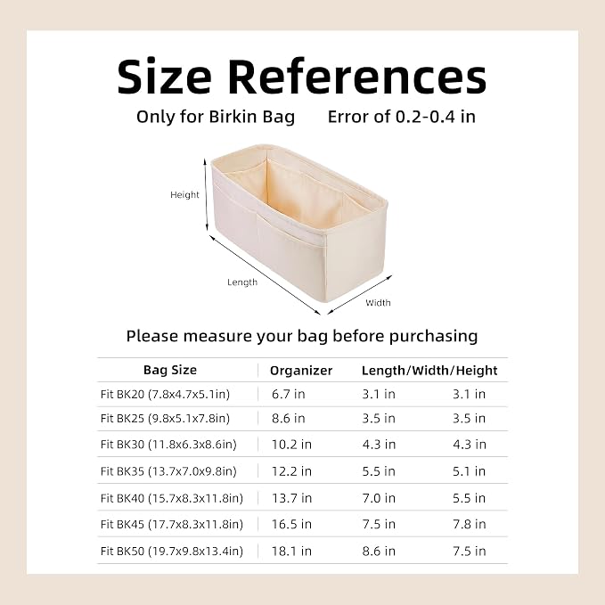 DGAZ Purse Organizer Silky Smooth,Silk,Luxury Handbag Tote in Bag Shapers, Women- Fits Birkin25/30/35/40 Bags (Craie, BK25) | Soft and Lightweight,Perfect Fit,Multi-pocket Storage,Bag Protector,Luxury Bag Care,Handmade,for Smooth Bag Organizer - Image 2