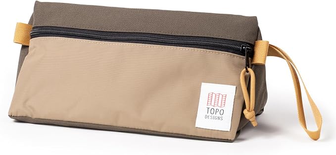 Topo Designs Dopp Kit - Travel Bag for Personal Care Essentials, Self Standing Triangular Shape, Fully Lined for Easy Cleaning, Recycled Nylon (Woodland/Elmwood) by TopoDesigns