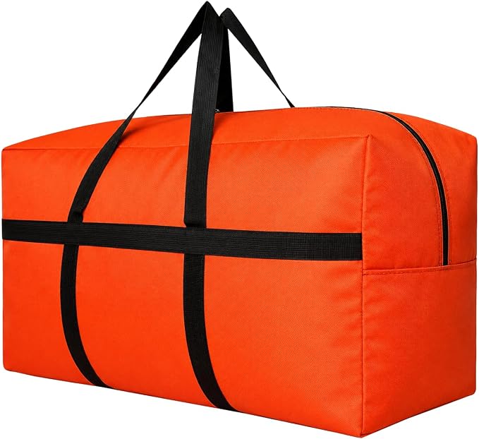 YiKitHom Extra Large Storage Duffle Bag for Travel, Orange Oversized Giant Big Traveling Duffle Bag by YiKitHom