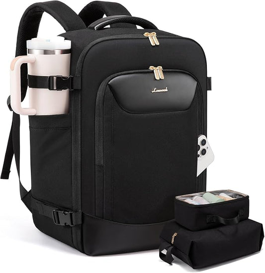 LOVEVOOK 50L Travel Backpack for Women Men, Large Carry on Backpack for Airplanes TSA Personal Item Travel Bag fits 17.3" Laptop, Waterproof Weekender Essentials Airline Approved with 2 Packing Cubes by LOVEVOOK