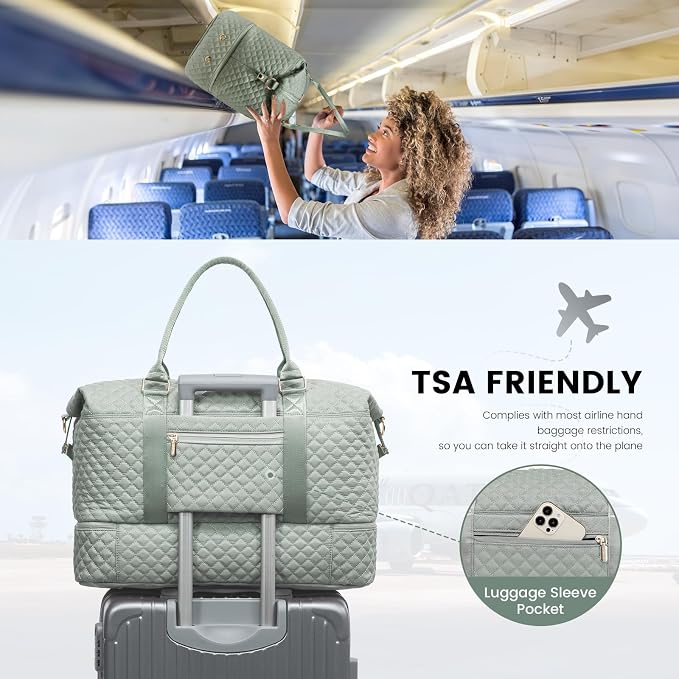 LOVEVOOK Travel Duffle Bag,Weekender Bags for Women with Shoe Compartment，Carry on Overnight Bag with Toiletry Bag,Gym Duffel Bag with Wet Pocket, Hospital Bags for Labor and Delivery - Image 5