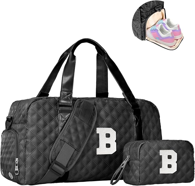 Elilier Carry on Bag Girls, Birthday Gifts Teen Girl Gift, Initial Travel Duffel Bag, Overnight Bag Girlfriend Birthday Kids Gifts, Gifts for Women, Mom, Sister, Teacher, Teen Girls by Elilier