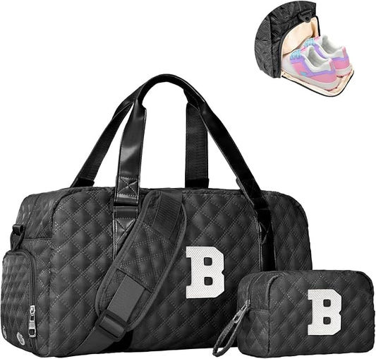 Elilier Carry on Bag Girls, Birthday Gifts Teen Girl Gift, Initial Travel Duffel Bag, Overnight Bag Girlfriend Birthday Kids Gifts, Gifts for Women, Mom, Sister, Teacher, Teen Girls by Elilier