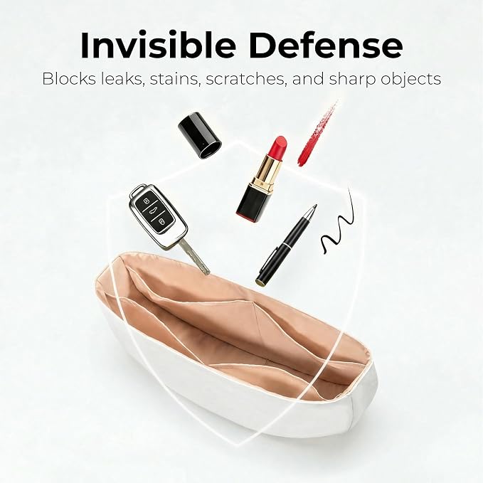 Purse Organizer Insert Compatible with Grotto Luna Hobo | Handcrafted DuPont™ Tyvek®, Precision 1:1 Custom Fit, Vanile, Lightweight, Keep Bag Clean & Protected for Travel & Commute - Image 7