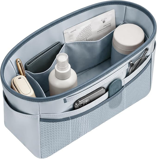GIVLEFLY Purse Organizer Insert for Tote Bag, 13.78 Inch Satin Bag Organizer, Multi Pocket Handbag Organizer for Everyday Totes by GIVLEFLY
