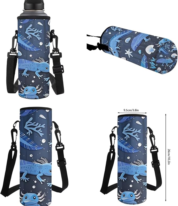 Blue Axolotl Backpack with Lunch Box Kids Girls 6-8/8-10 Novelty Seaweed Elementary School Bookbag and Lunch Bag Pencil Case Water Bottle Holder 4 in 1 Primary Back Pack Preschool Book Bags - Image 7