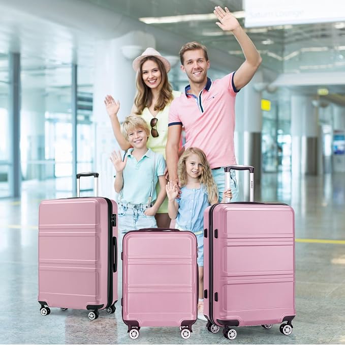 Kono 28 Inch Luggage Expandable Suitcase with Spinner Wheels TSA Lock | Lightweight PC+ABS Hardside Large Checked Luggage Durable Rolling Suitcase Pink - Image 7