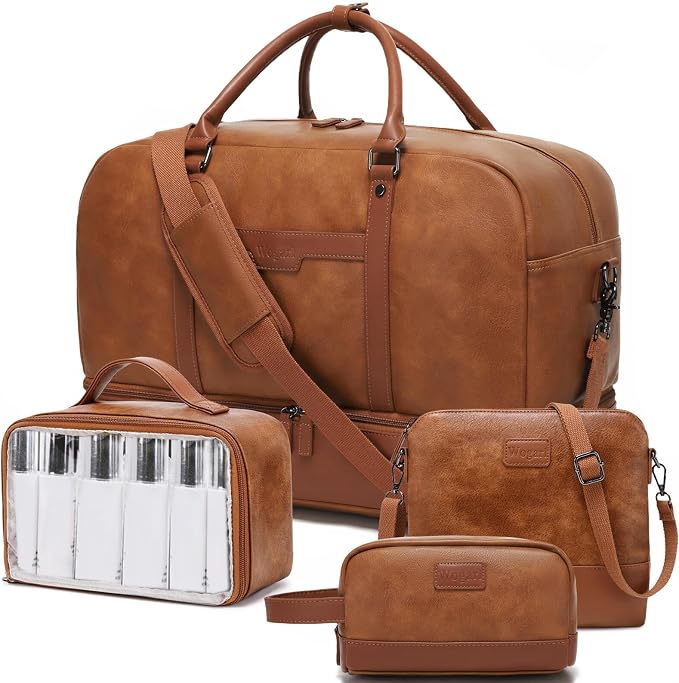 Wogarl Weekender Bag for Women Men Large Overnight Bag Travel Duffel Bag with Shoe Compartment Toiletry Satchel Bag Carry On Bag Fit 21" Laptop by Wogarl