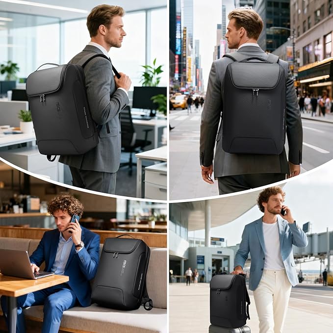 BANGE Men's Laptop Backpack for 17.3Inch Notebook,Waterproof Fashion Travel Backpacks,High Tech Backpack with Water Bottle, Work Business Backpacks for Men and Women - Image 6