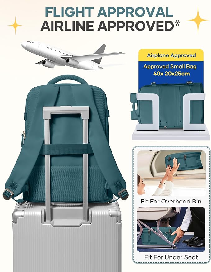 coofay Large Travel Backpack For Women Men Airline Approved Carry On Backpack Flight Approved Waterproof Sports Luggage Backpack Casual Daypack Small Hiking Backpack - Image 8