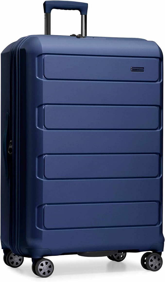 Traveler's Choice Pagosa Hardshell Expandable Luggage with Spinner Wheels, Navy, 30-Inch Large by TravelersChoice