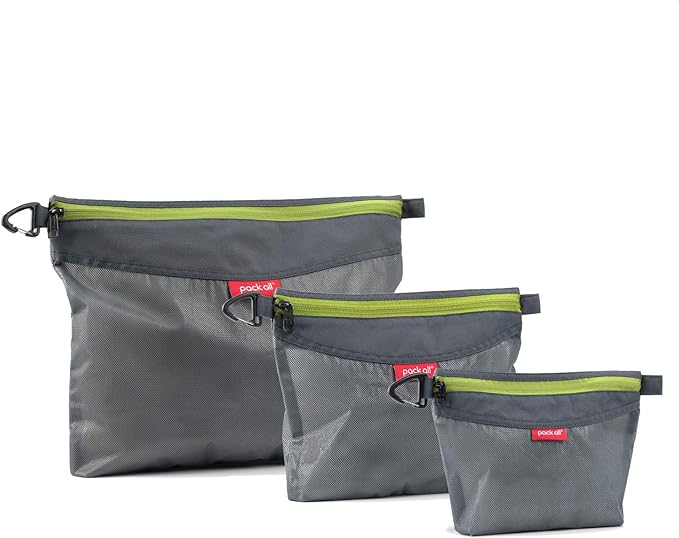 pack all Grey Bundle | Water Resistant 2 Pcs Shoe Bag & 3 Pcs Zipper Pouch Set for Travel, Home, Outdoor - Image 3