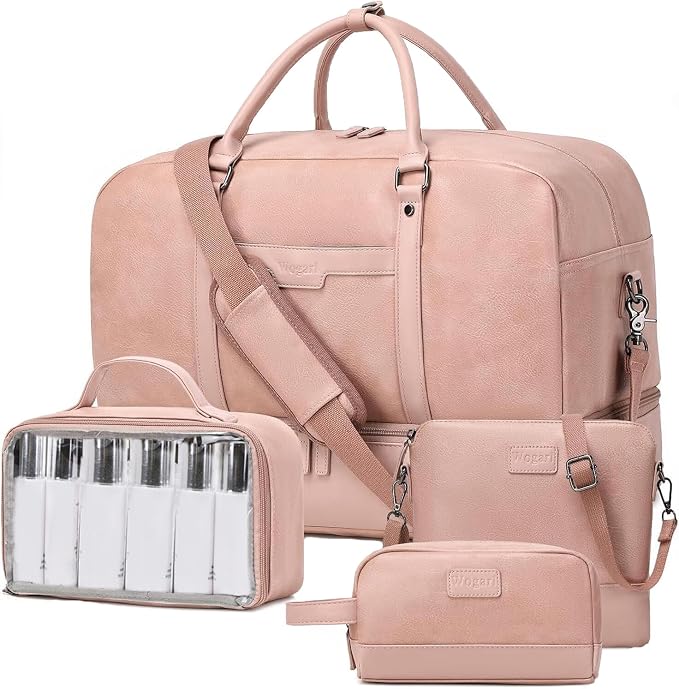 Wogarl Weekender Bag for Women Men Large Overnight Bag Travel Duffel Bag with Shoe Compartment Toiletry Satchel Bag Carry On Bag Fit 21" Laptop by Wogarl