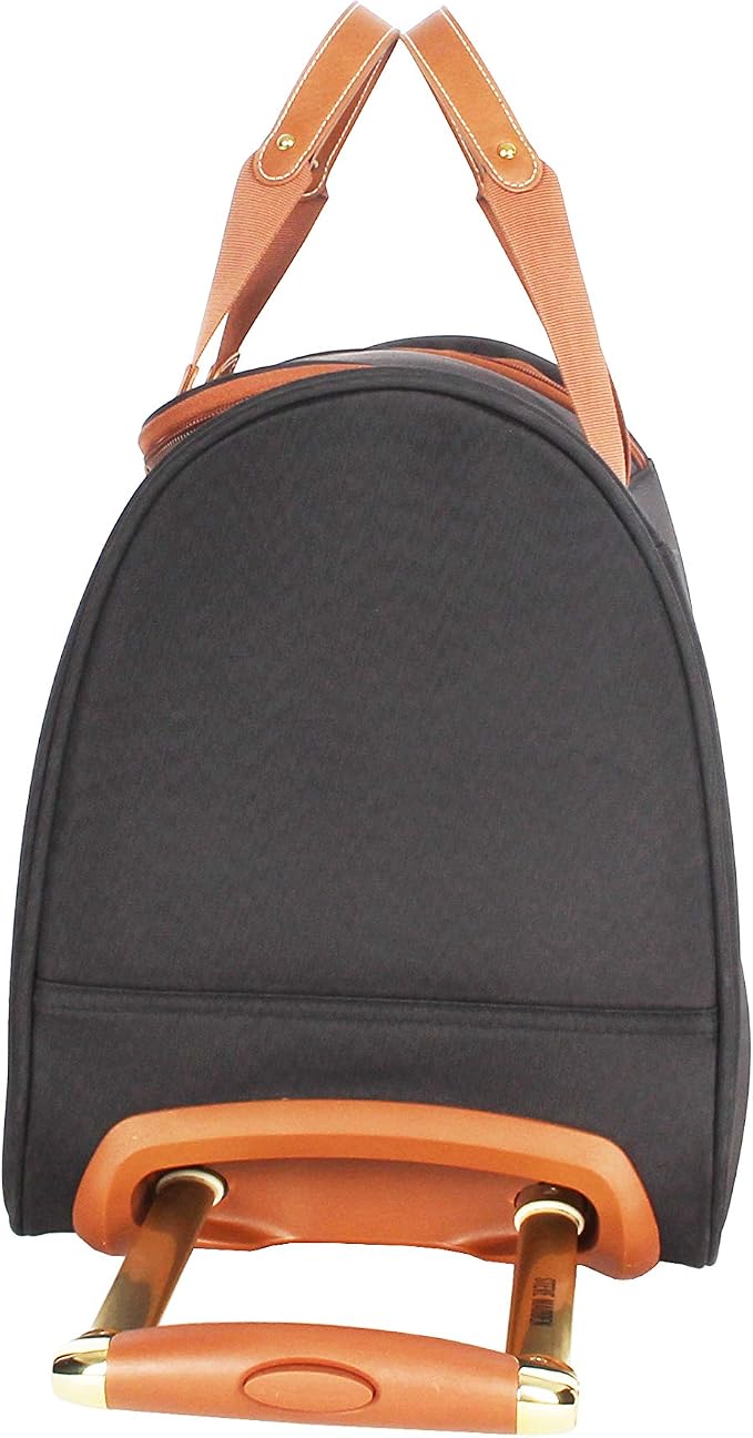 Steve Madden Designer Carry On Luggage Collection - Lightweight 20 Inch Duffel Bag- Weekender Overnight Business Travel Suitcase with 2- Rolling Spinner Wheels (Global Black) - Image 3
