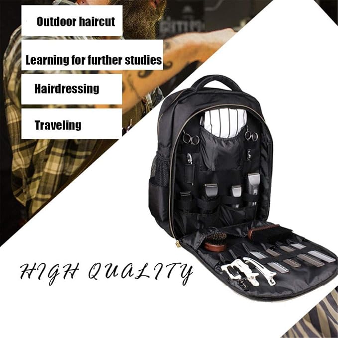 Barber Supplies Bag Organizer for Clippers and Supplies, Portable Clipper Bags and Cases for Men, Cosmetology Bag Hairstylist Clipper Backpack for Barber Accessories Essentials Stuff - Image 3