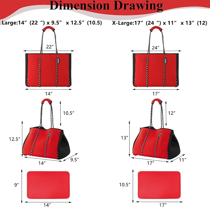 QOGiR Neoprene Multipurpose Beach Bag Tote with Inner Zipper Pocket … … … … - Image 3