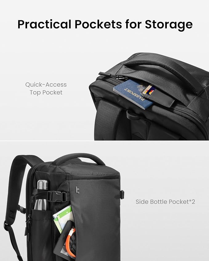 tomtoc 28/40L Travel Backpack, TSA Carry On/Personal Item Bag Flight Approved, Water-resistant Carry on Luggage, PFAS Free - Image 7
