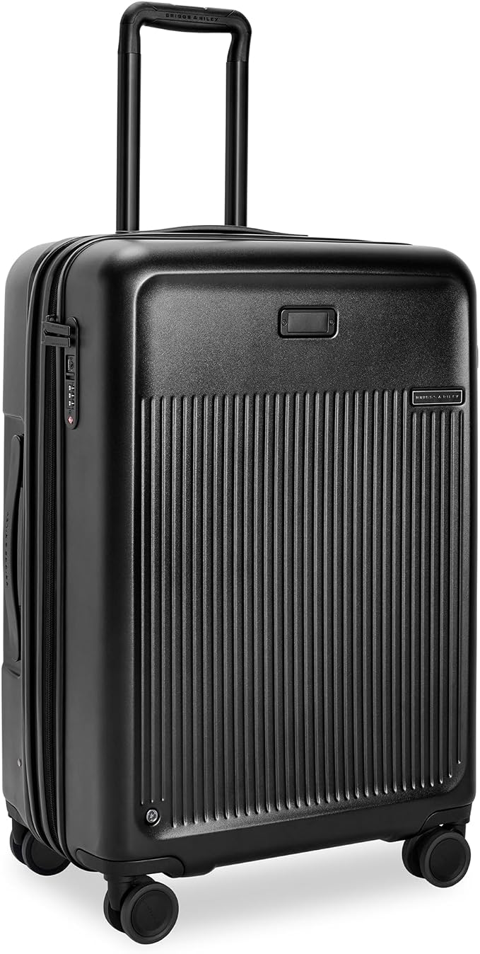 Briggs & Riley 27" Medium Expandable Spinner - Checked Luggage for Travel, Suitcases with Wheels, Hardside Rolling Bag for Men & Women, Self-Repairing Zipper - Sympatico Collection, Black by Unknown