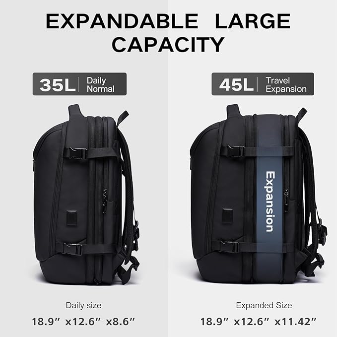 TANGCORLE Vacuum-Compressed Travel Backpack: Expandable, Airline-Approved Laptop Backpack—Unisex Business Backpack - Image 5