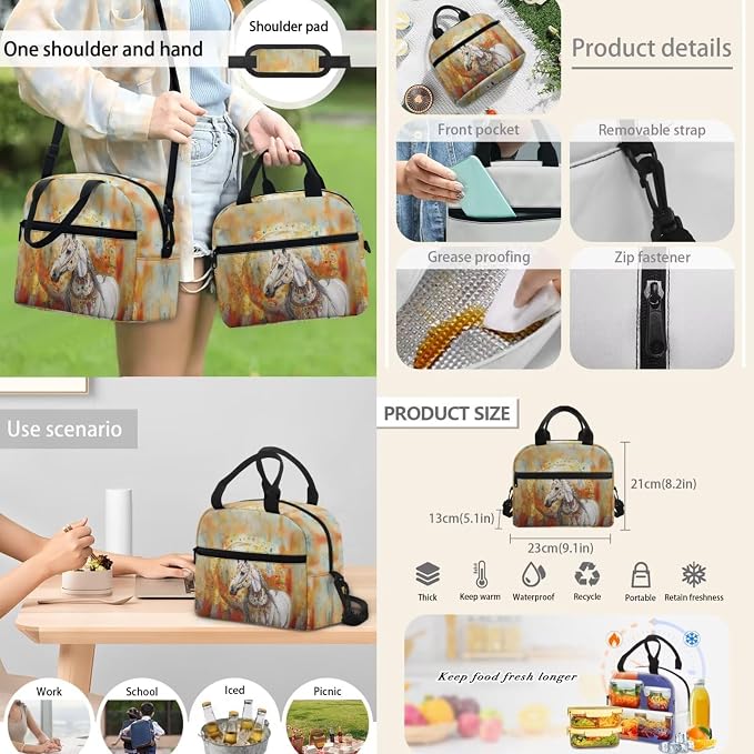 Horse Backpack for Kids Boys Preschool Elementary Backpacks with Reusable Lunch Bag Pencil Case Pouch Water Bottle Carrier Bag 4 PCS Set - Image 5