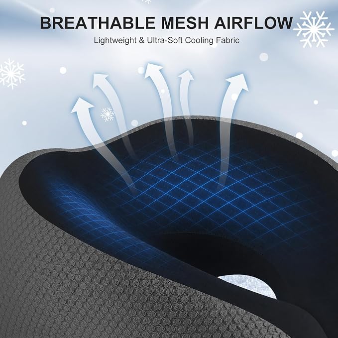 Ergonomic Travel Pillow,100% Memory Foam Travel Neck Pillow for Airplanes | 360 Neck & Chin Support Airplane Pillow For Long Flights,Airplane Travel Essentials With 3d Eye Mask, Earplugs,Carry Case - Image 4