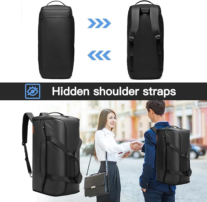 Garment Bags for Travel,45L Carry on Convertible Garment Duffle bag for Men Women - 3 in 1 Hanging Suit Travel Bag with Shoulder Strap - Image 6