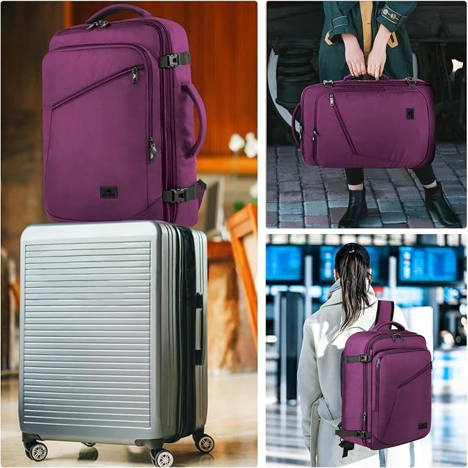 MATEIN Travel Backpack for Women, Expandable Carry on Daypack for Flight | Expandable Weekender Daypack, Airplane Approved, Large Capacity, Hidden Shoulder Strap, Water Resistant, Lightweight Suitcase - Image 7
