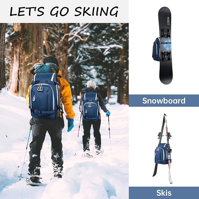 Ski Boot Bag, 50L Ski Boot Travel Backpack for Skis, Snowboard & Accessories, Waterproof Padded Ski Boot Bag Backpack - Image 7