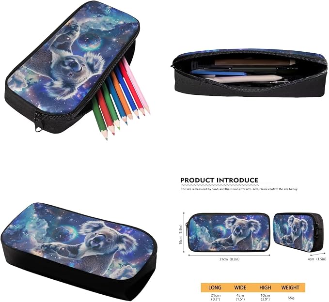 17 Inch Animal Print School Backpack And Lunch Box Set for Kids Lightweight Fantastic Galaxy Koala Backpack for Boys Girls School Bag with Insulated Lunchbox Pencil Case Student Bookbag - Image 6