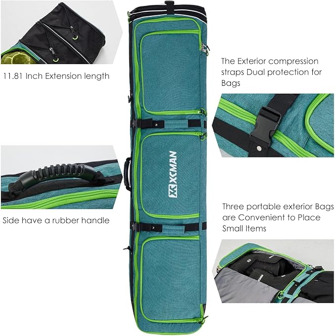 XCMAN Roller Snowboard Bag with Wheels Adjustable Length… - Image 4
