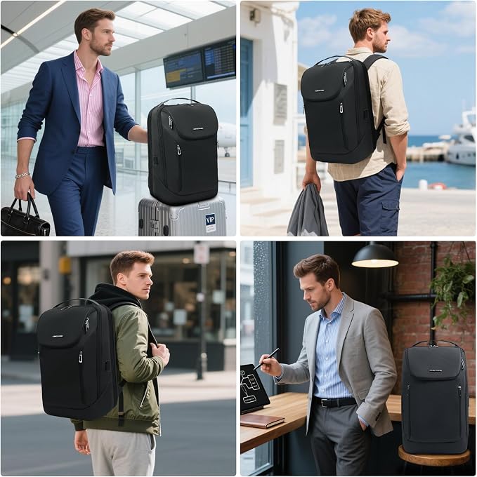 KINGSLONG Business Lntelligence Travel Backpack: Large-Sized 15.6-17 Inch Carry-On Travel Backpack, Laptop,Flight Waterproof And Anti-Theft Laptop Bag Office Commuting Weekend - Image 5