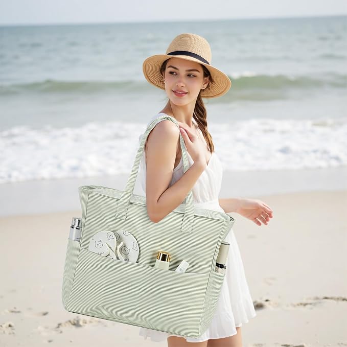 Bluboon Waterproof Beach Tote Pool Bags for Women Ladies Extra Large Carry On Bag With Wet Compartment for Weekender Travel - Image 2