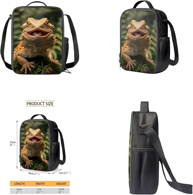 Dragon Lizard Backpack for Kids Boys Backpack with Lunch Box Water Bottle Carrier and Soft Pencil Case 4PCS Set Bookbag with Front Pocket 17 inch Lightweight School Bag Kids School Essentials - Image 4