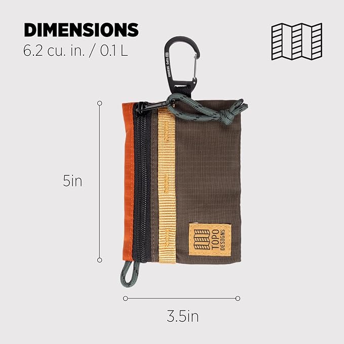 Topo Designs Accessory Bags, Travel Organizer Accessories for Smaller Items, Durable Storage Pouch, 3 Sizes, Fully Lined Pack Cloth (Mountain, Woodland/Terracotta) - Image 2