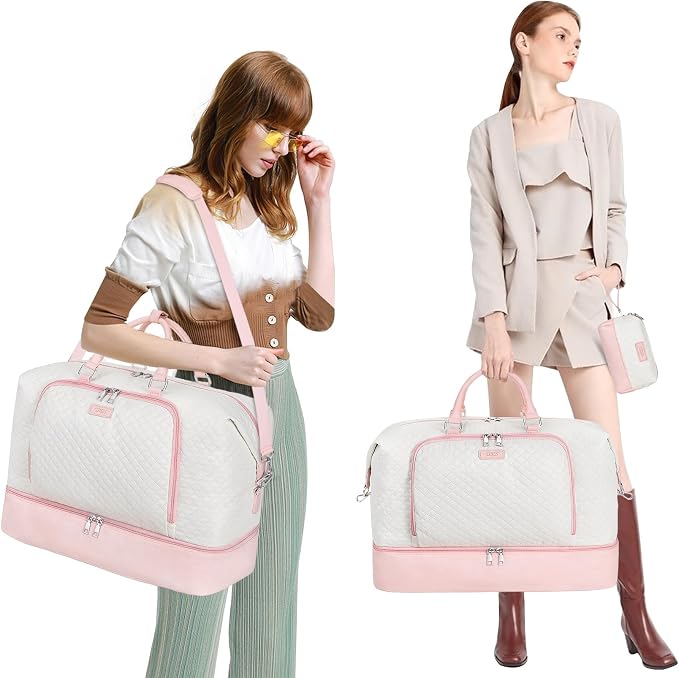 Travel Weekender Bag for Women, 21" Overnight Bag with Shoe Compartment 50L Large Travel Duffel Bag Carry On Tote for Weekend, Overnight, Business Trips, Water Resistant - Image 6