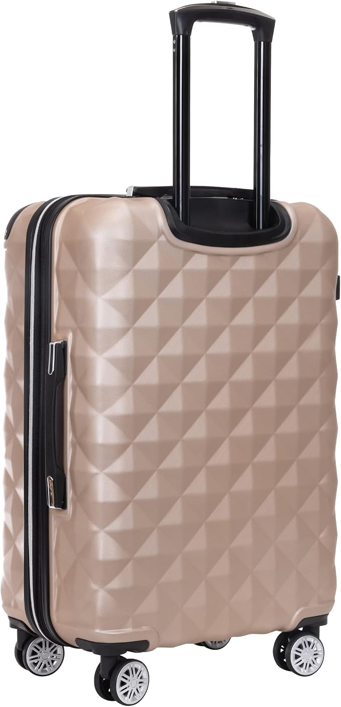 Kenneth Cole REACTION Diamond Tower Collection Lightweight Hardside Expandable 8-Wheel Spinner Travel Luggage, Rose Champagne, 3-Piece Set (20", 24", & 28") - Image 5
