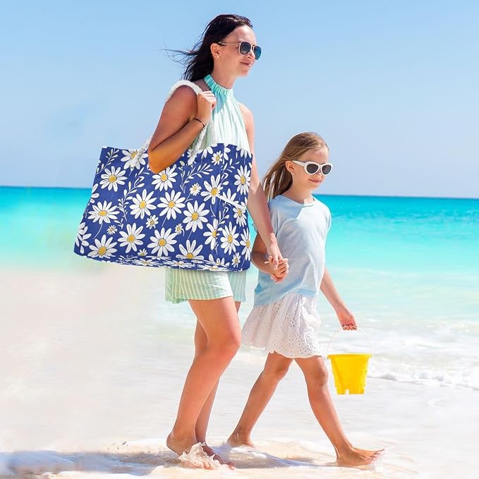 senya Large Beach Shoulder Bags Canvas Tote Water Resistant for Gym Travel Daily - Image 2