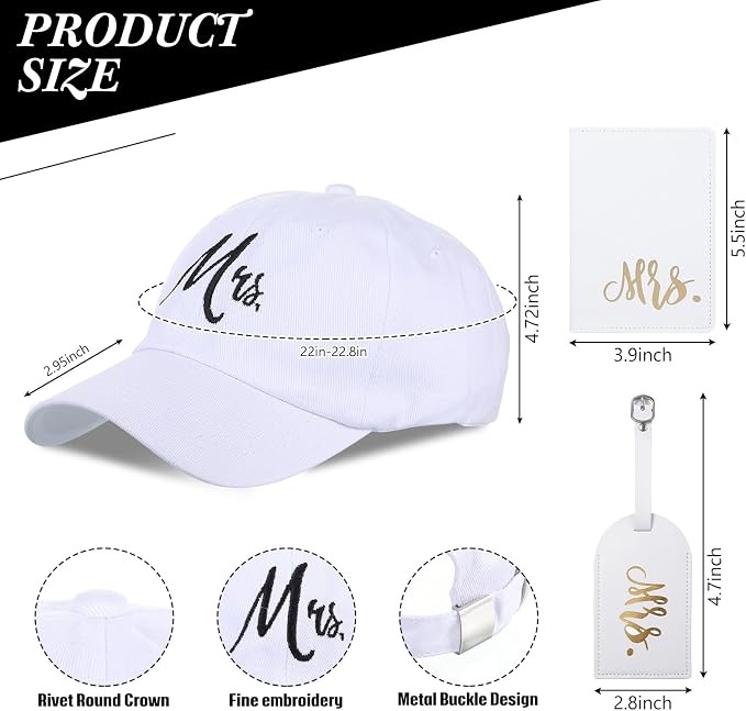 Preboun 14 Pcs Wedding Gifts for Couple Honeymoon Gifts Include Mr and Mrs Beach Towels 20 oz Wine Tumbler Hat Shareable Passport Holder Baggage Tag Glass Bottle Canvas Honeymoon Tote Bag Sleep Mask - Image 4