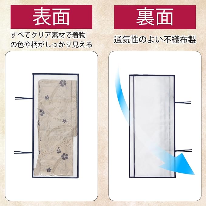 Astro 171-83 Activated Carbon Deodorizer, Slim Kimono Storage Case & 3 Storage Bags, Yukata Storage Bag, Deodorizing with Activated Carbon, Breathable Non-Woven Fabrics, Transparent, Clear and Visible - Image 6
