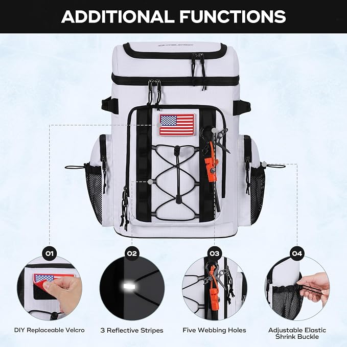 Maelstrom 35/50 Can Insulated Backpack Cooler, Leakproof Soft Lunch Ice Bag | Keeps Food Cold For 16h, Peva Liner, Durable Nylon, Ergonomic Padding. Perfect For Men, Women, Camping, Beach, Hiking, Travel - Image 5