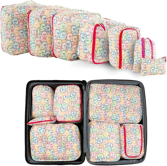 Care Bears Beauty 7 Piece Soft Storage Organization Packing Cubes Travel Set (Officially Licensed Product) By Franco Collectibles by Franco