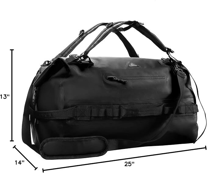 Haimont IPX7 Waterproof Roll-Top Dry Duffel Backpack | 60L/90L Sizes, 500D Tarpaulin, Welded Seams, Mesh Pockets, Boating & Kayaking - Image 10