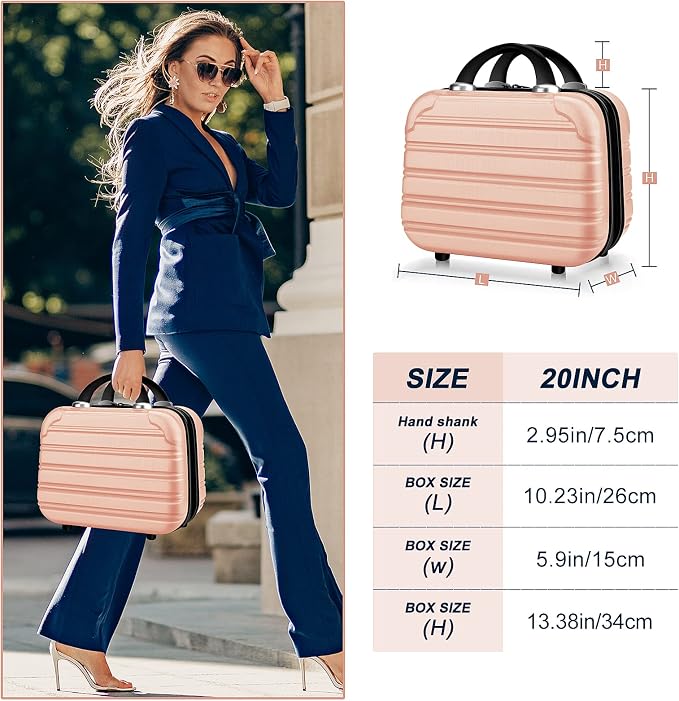 14 inch Hard Shell Makeup Train Case Portable PC ABS Mini Suitcase for Organizer Cosmetics Makeup Brushes Toiletry - Image 2